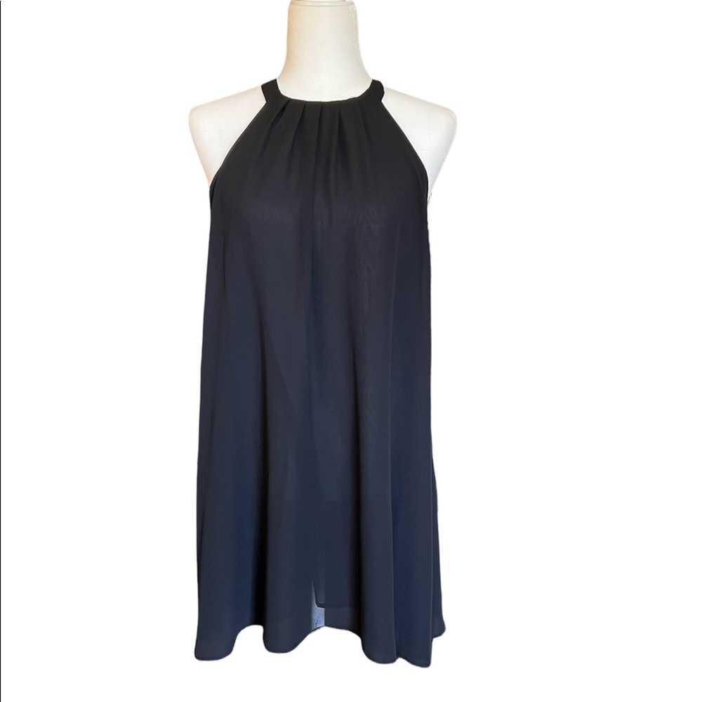 Black midi halter dress-size small